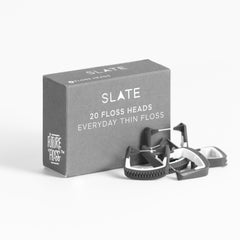 Gray thin floss head close-up for Slate Flosser refills