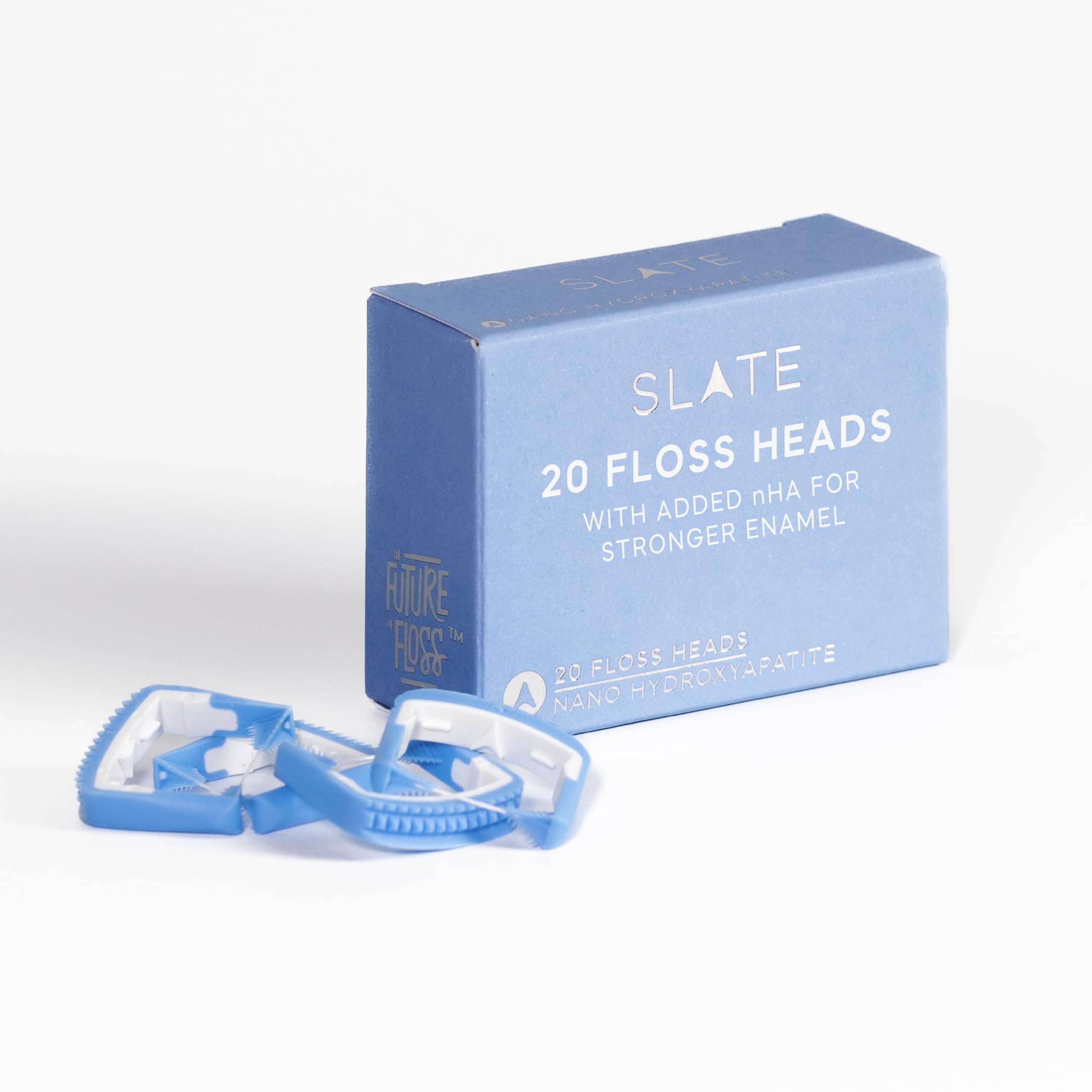 Slate Flosser Refills 20-pack nano-hydroxyapatite floss heads – product shot