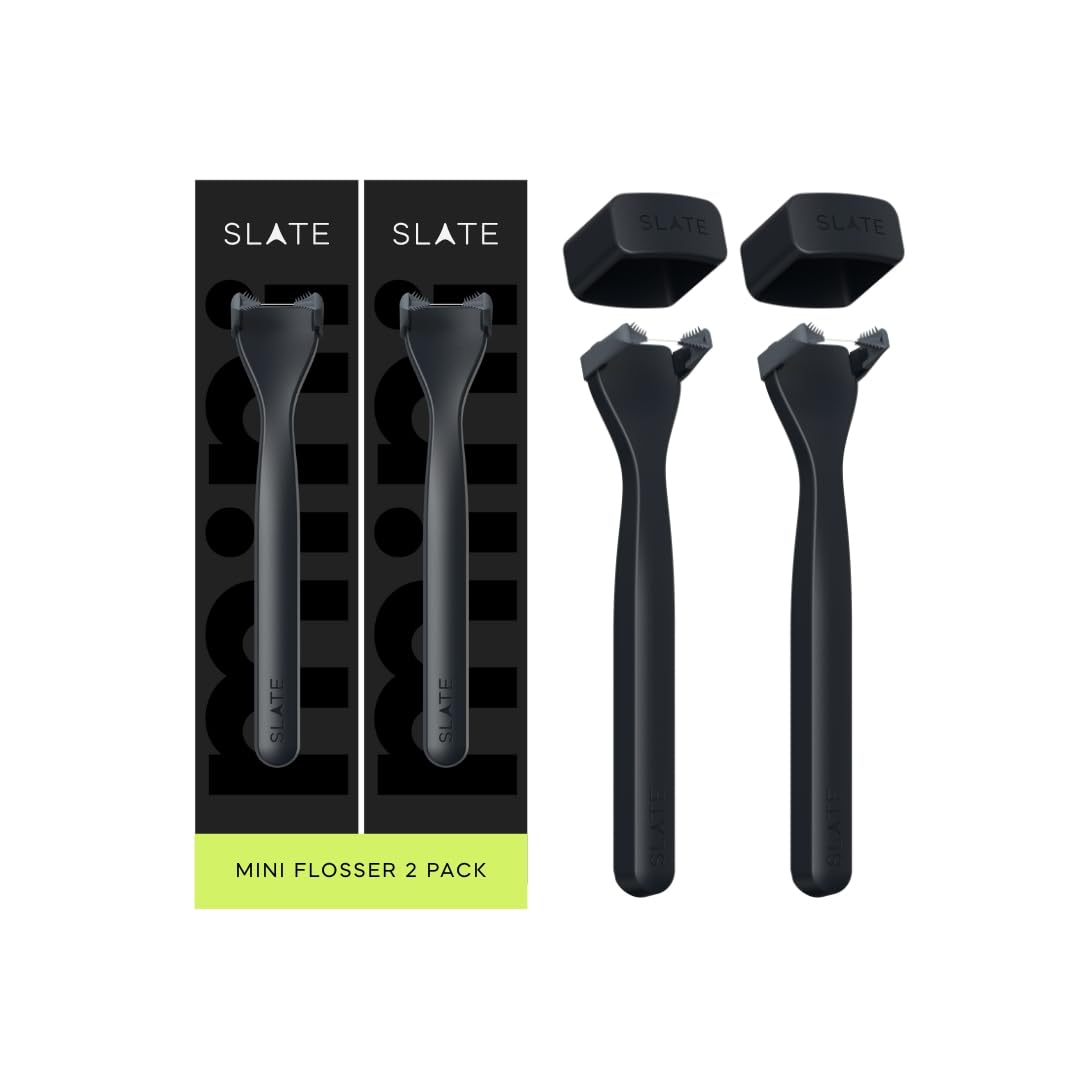 Slate Mini Flosser two-pack in black