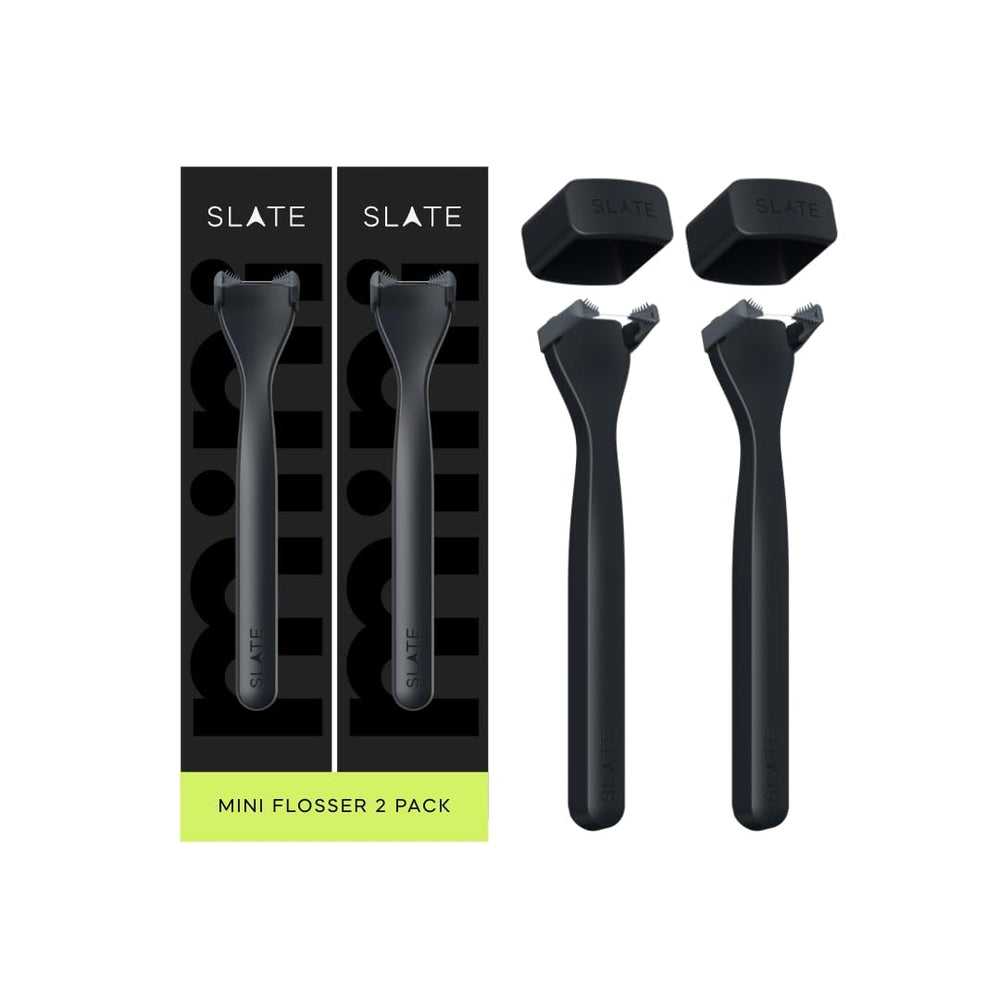 Slate Mini Flosser two-pack in black