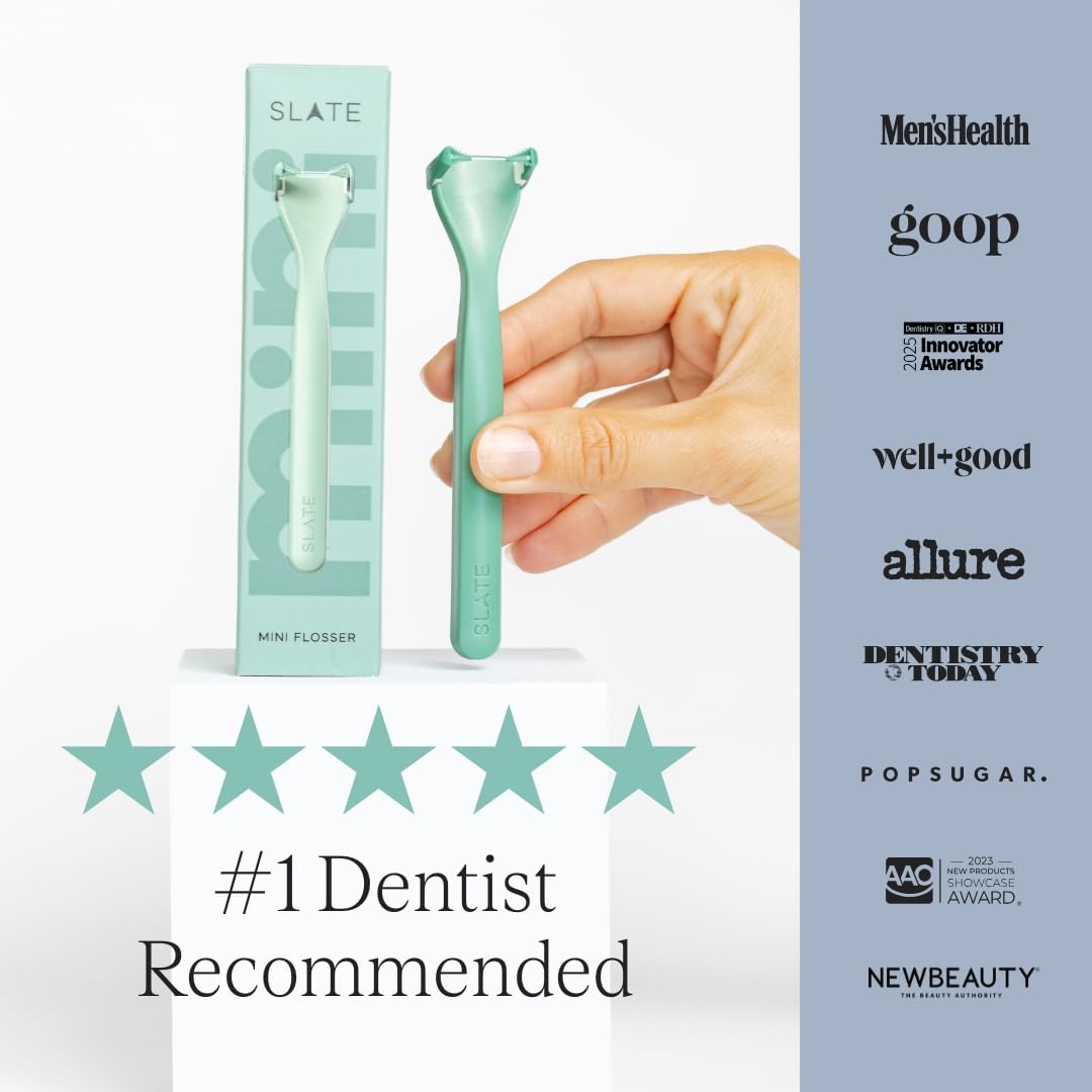 What’s included: two Mini Flossers and four reusable floss heads