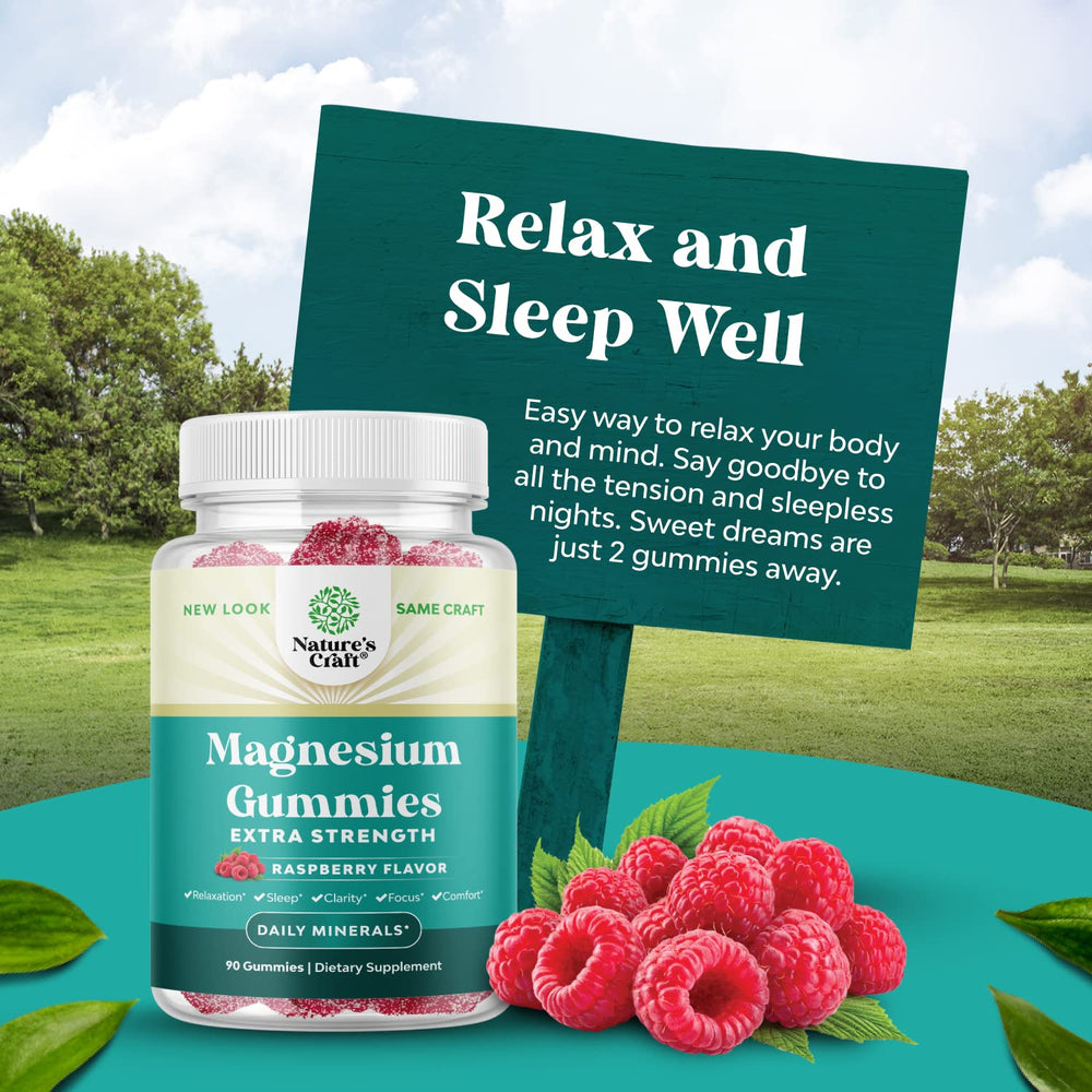 Sleep aid raspberry magnesium gummies for adults.