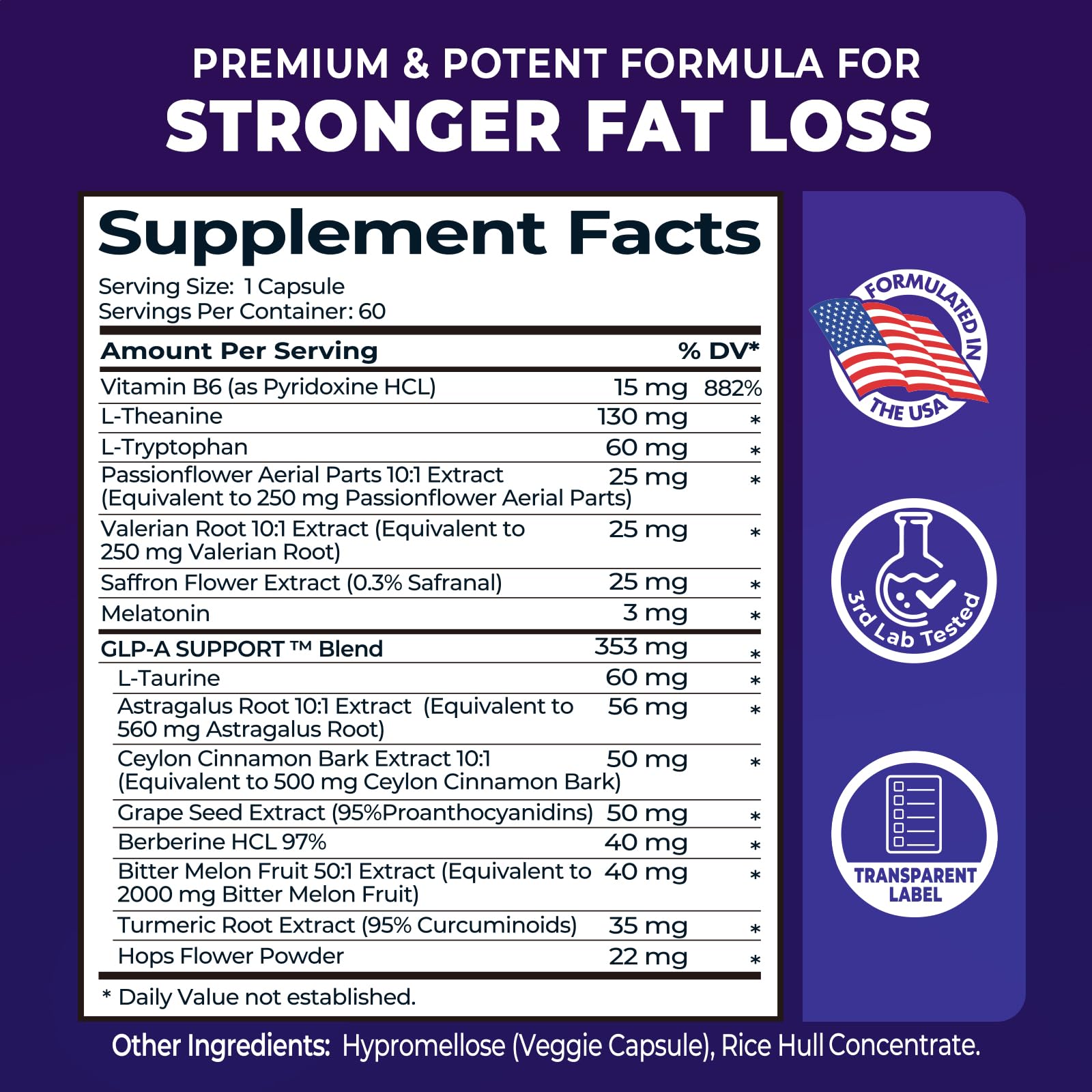 Capsules of Sleep Burn Night Time Fat Burner on white background