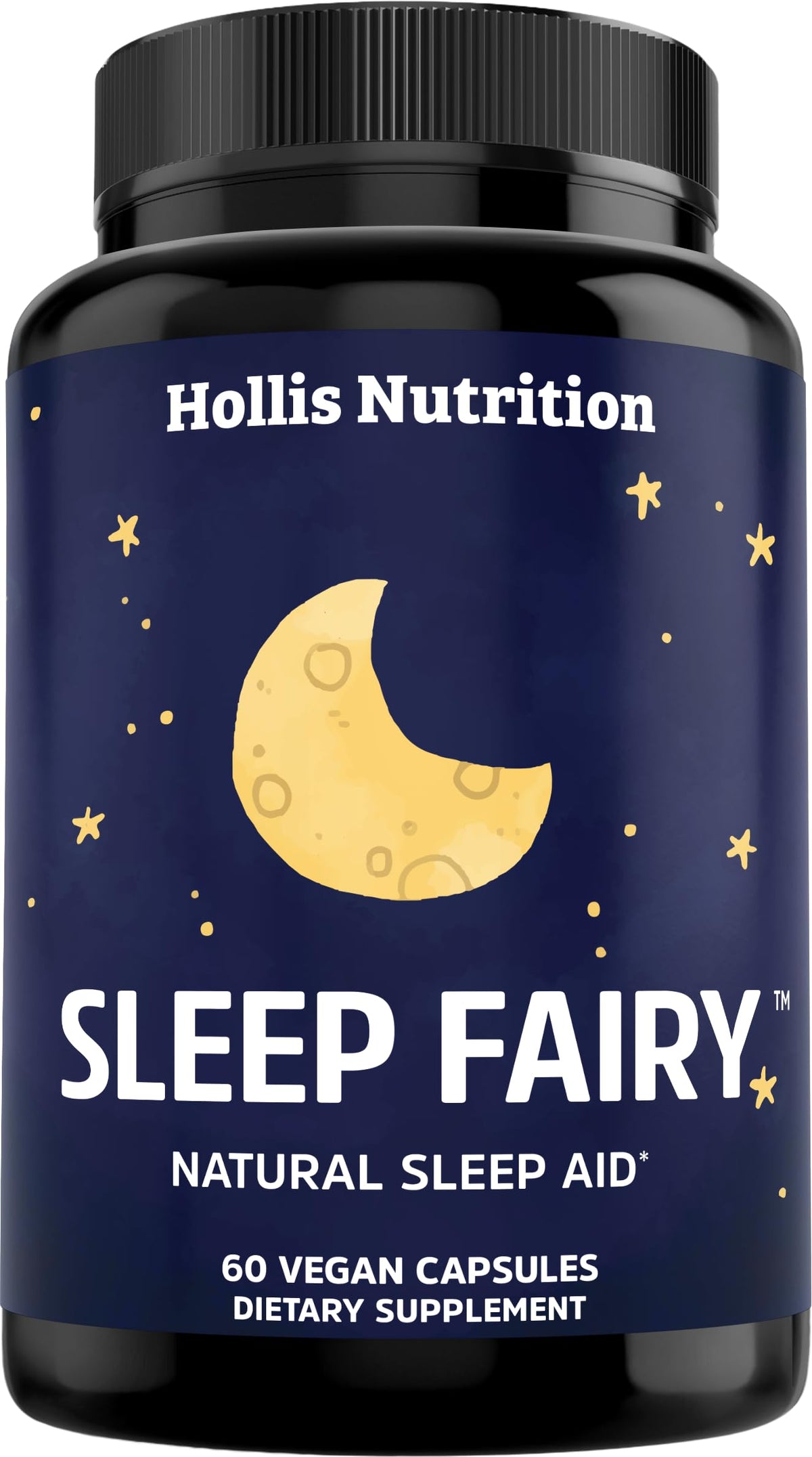 Sleep Fairy bottle label showing vegan, gluten-free, non-GMO claims