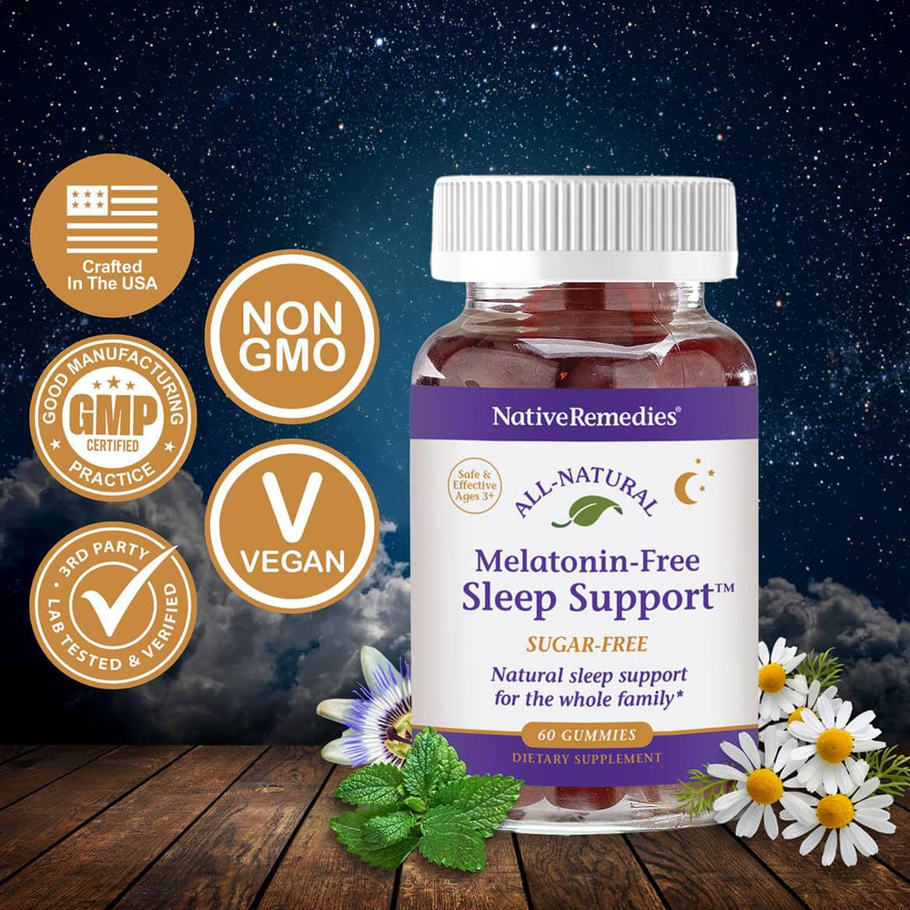 Sleep gummies ingredients: GABA, magnesium, L-theanine, valerian