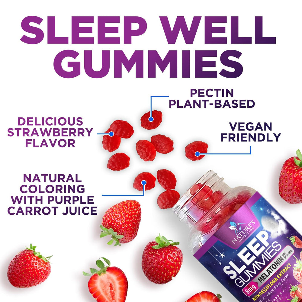 Strawberry flavor packaging of sleep gummies