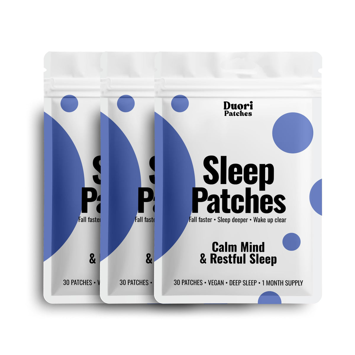 Box of Sleep Patches for Adults - 3 Pack (90 patches) with Valerian & 5-HTP