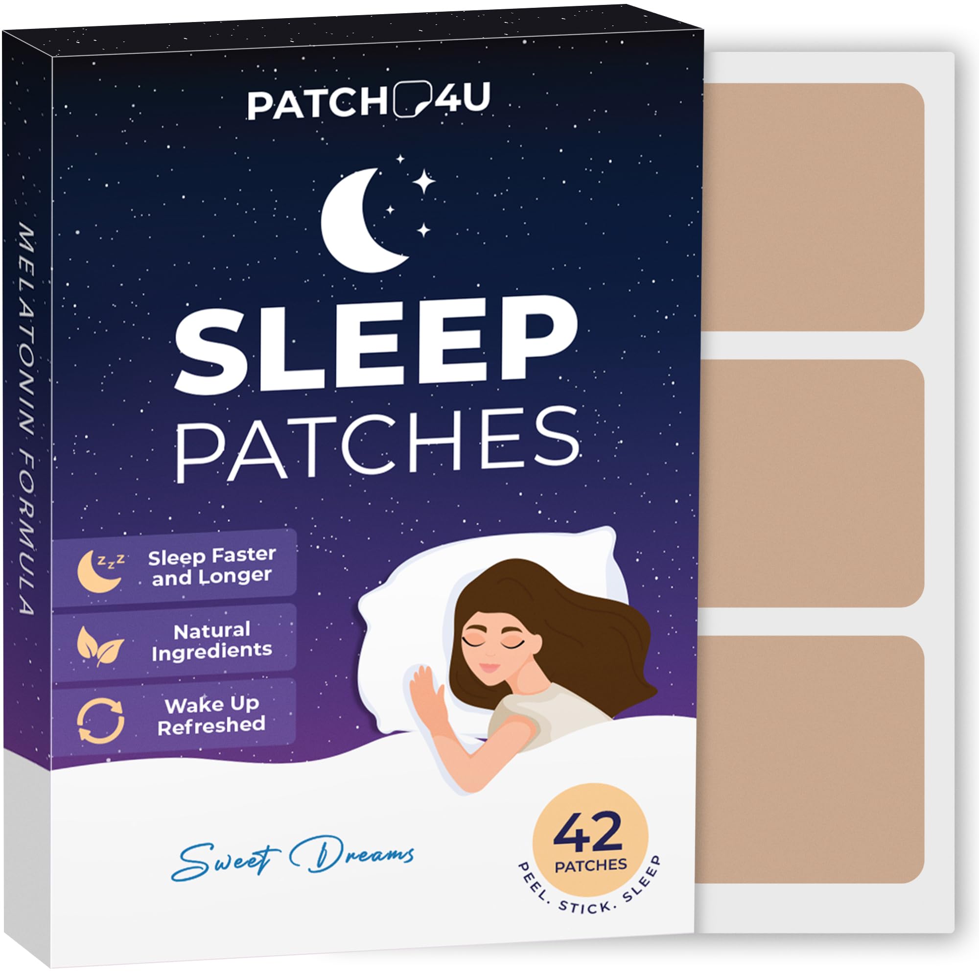 Sleep Patches for Adults Extra Strength packaging and 42 patches
