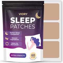 VIORY Sleep Patches for Adults Extra Strength bottle label with Melatonin and Valerian