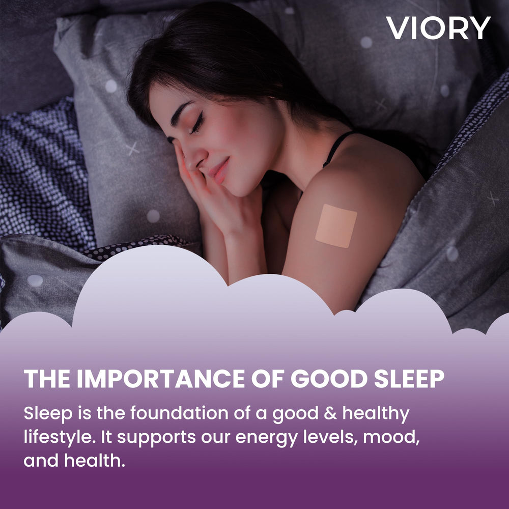 VIORY Sleep Patches packaging showing ingredients and active components