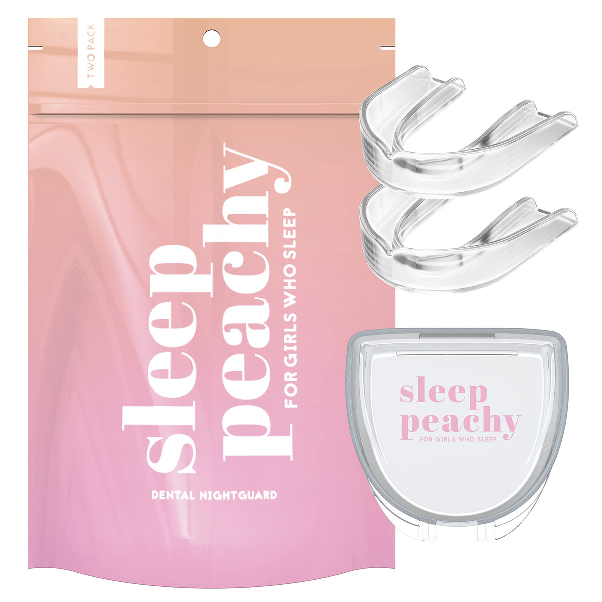 Sleep Peachy Night Guard for Women - Clear 2-Pack (Hero Image)
