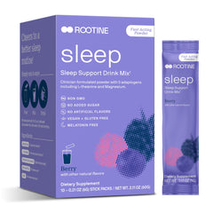 Calm sleep powder sachet with prepared drink