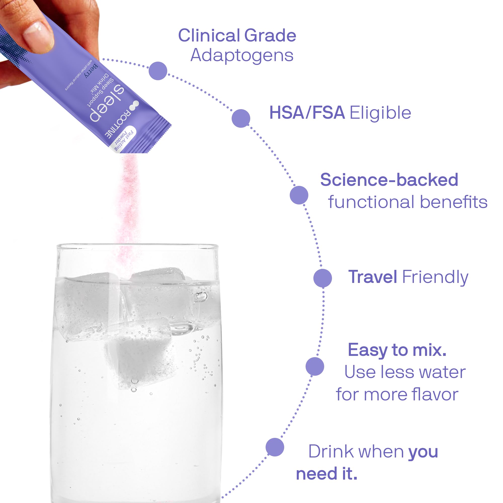 Single-serve calm magnesium sleep powder packets