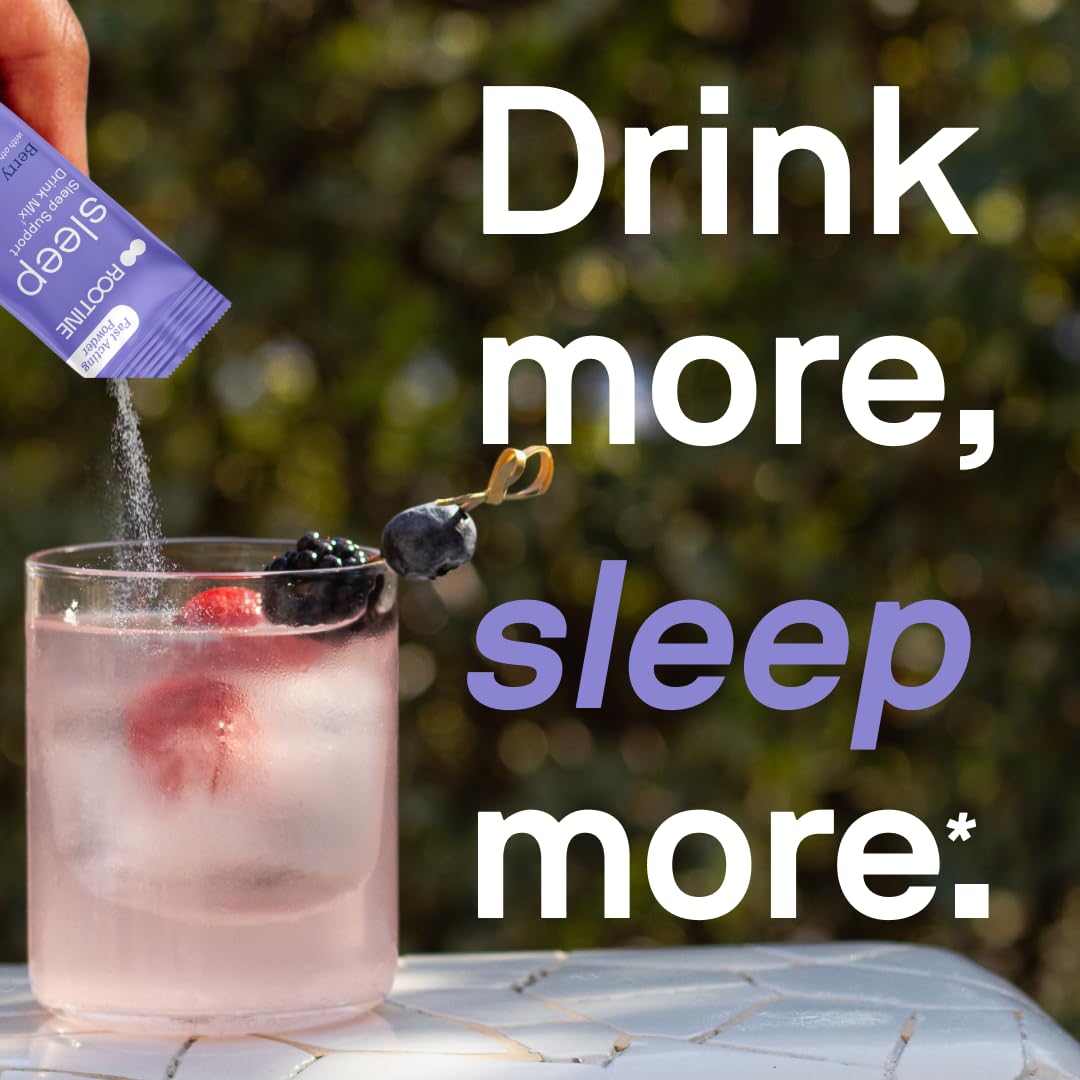 Product packaging and ingredients illustration for sleep drink mix