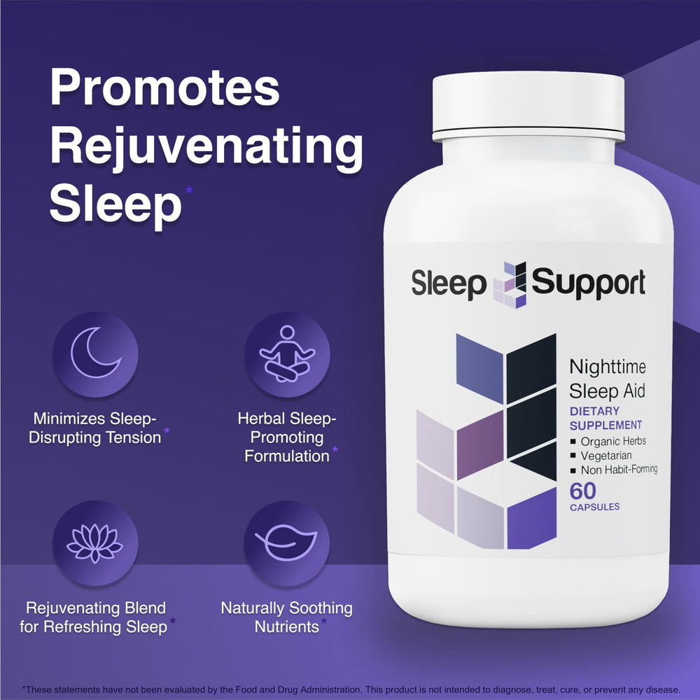 Close-up of SleepSupport capsules showing their size and texture