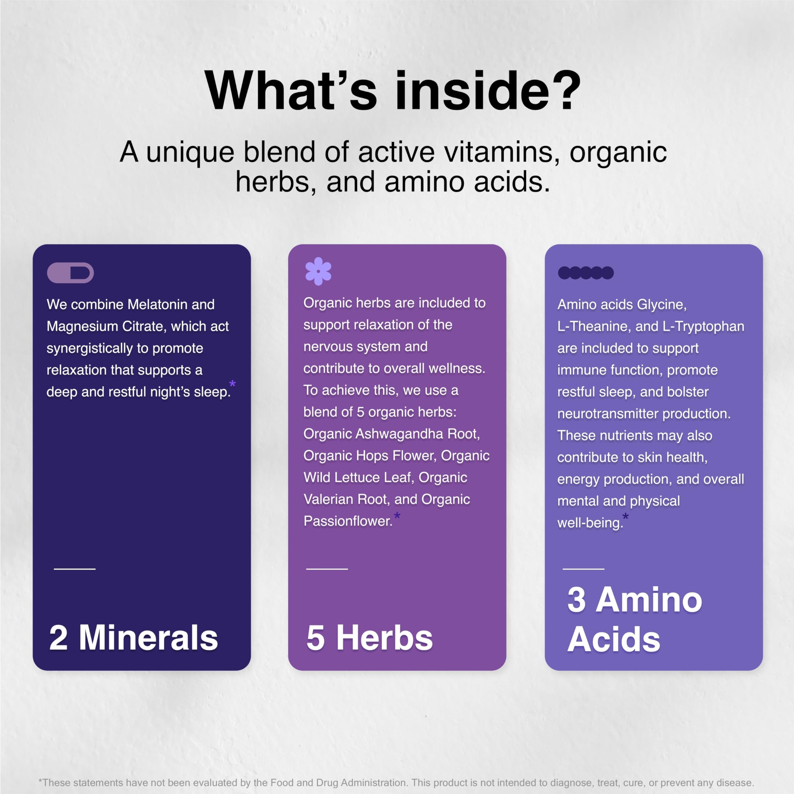 Back view of SleepSupport bottle highlighting 60 capsules