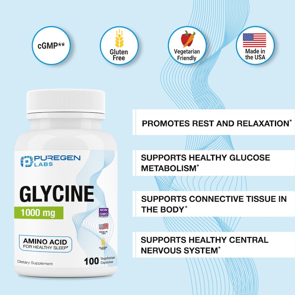 Graphic indicating sleep support from glycine