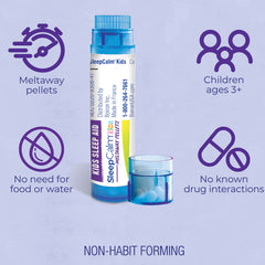 SleepCalm tube dispensing five meltaway pellets