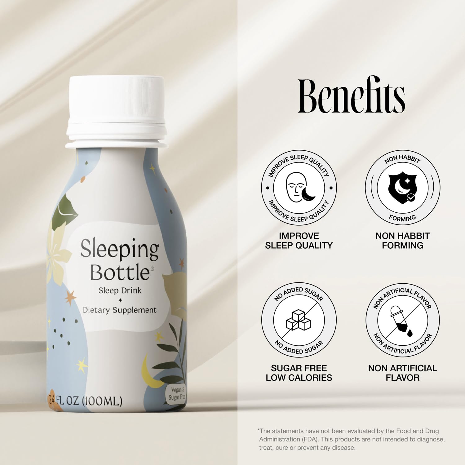 Sleeping Bottle packaging box for a 6-pack