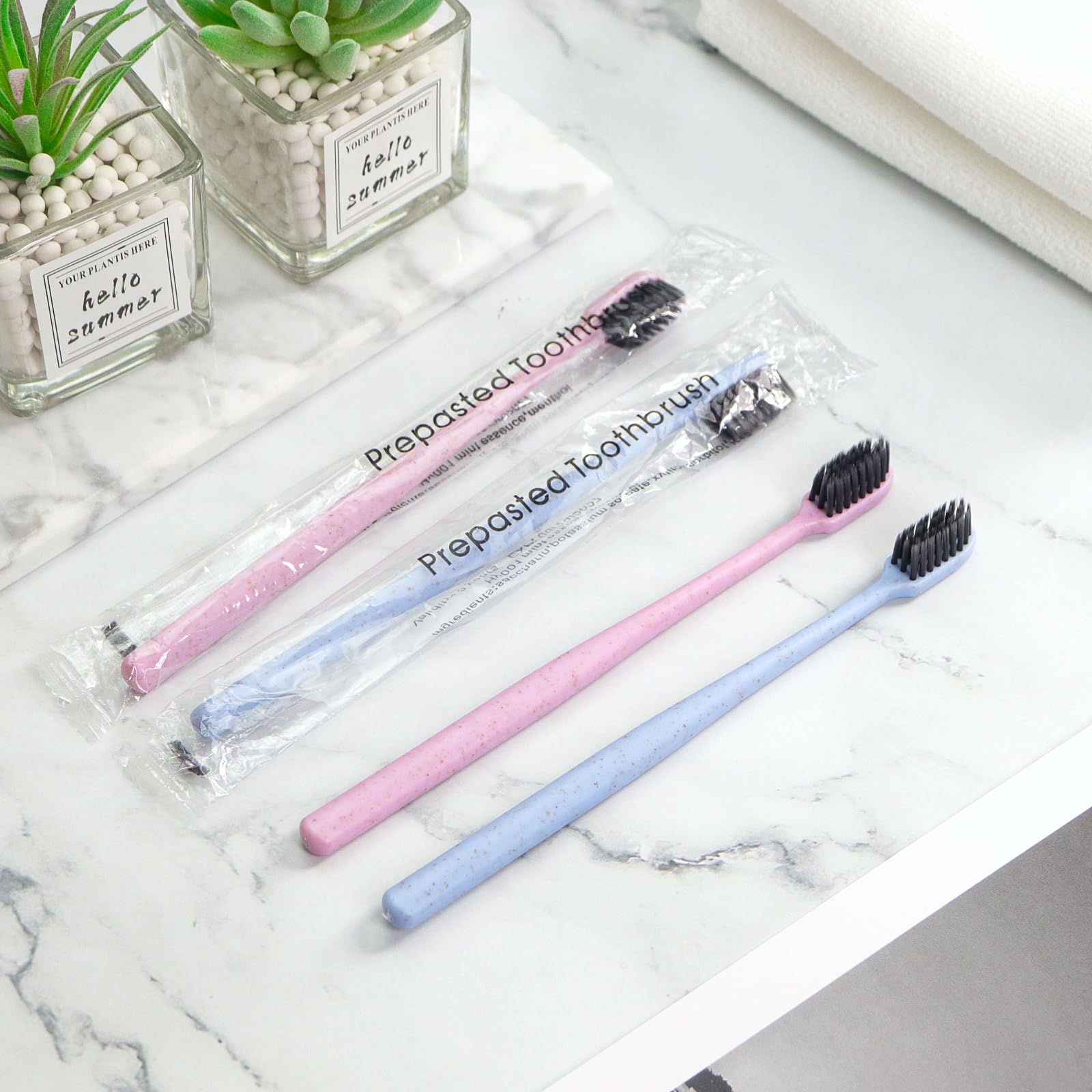 Individually sealed packs keep bristles dry