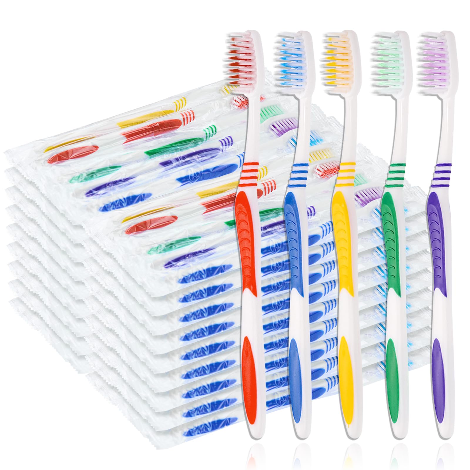 SLequipo toothbrushes color assortment - 50 pcs bulk pack