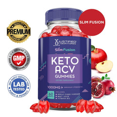 Back label with nutrition facts of Slim Fusion Keto ACV Gummies bottle