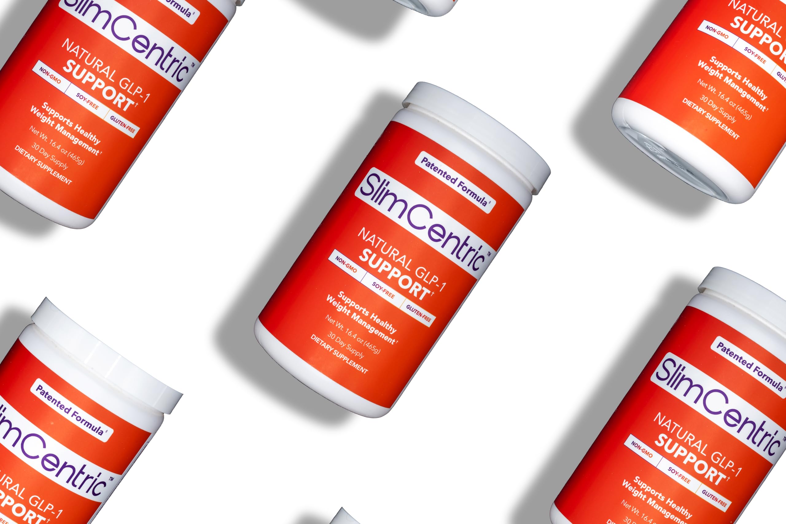 SlimCentric GLP-1 powder dissolving in water for convenient daily use.