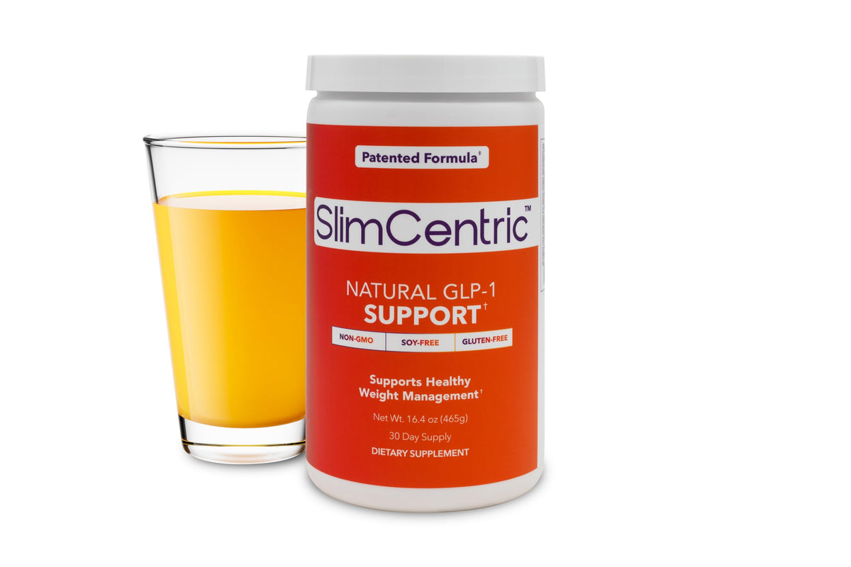 Front label of SlimCentric GLP-1 powder