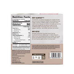 SlimFast Mint Chocolate Fat Bomb Snack Cup closeup highlights creamy mint filling and chocolate layers.