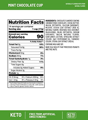 SlimFast Mint Chocolate Fat Bomb Snack Cup unwrapped reveals rich texture ideal for keto snacking.