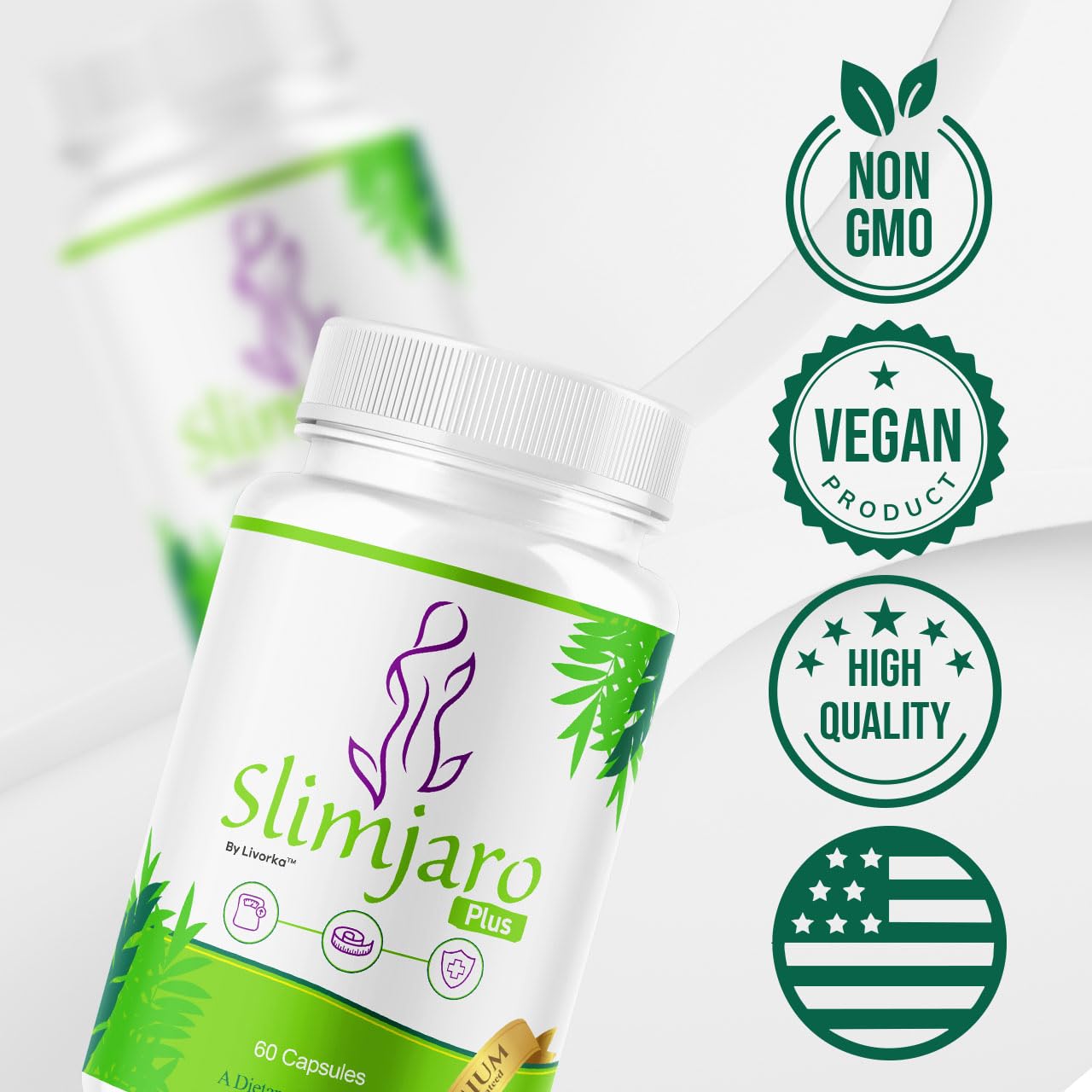 All-natural ingredients illustration for SlimJaro Plus
