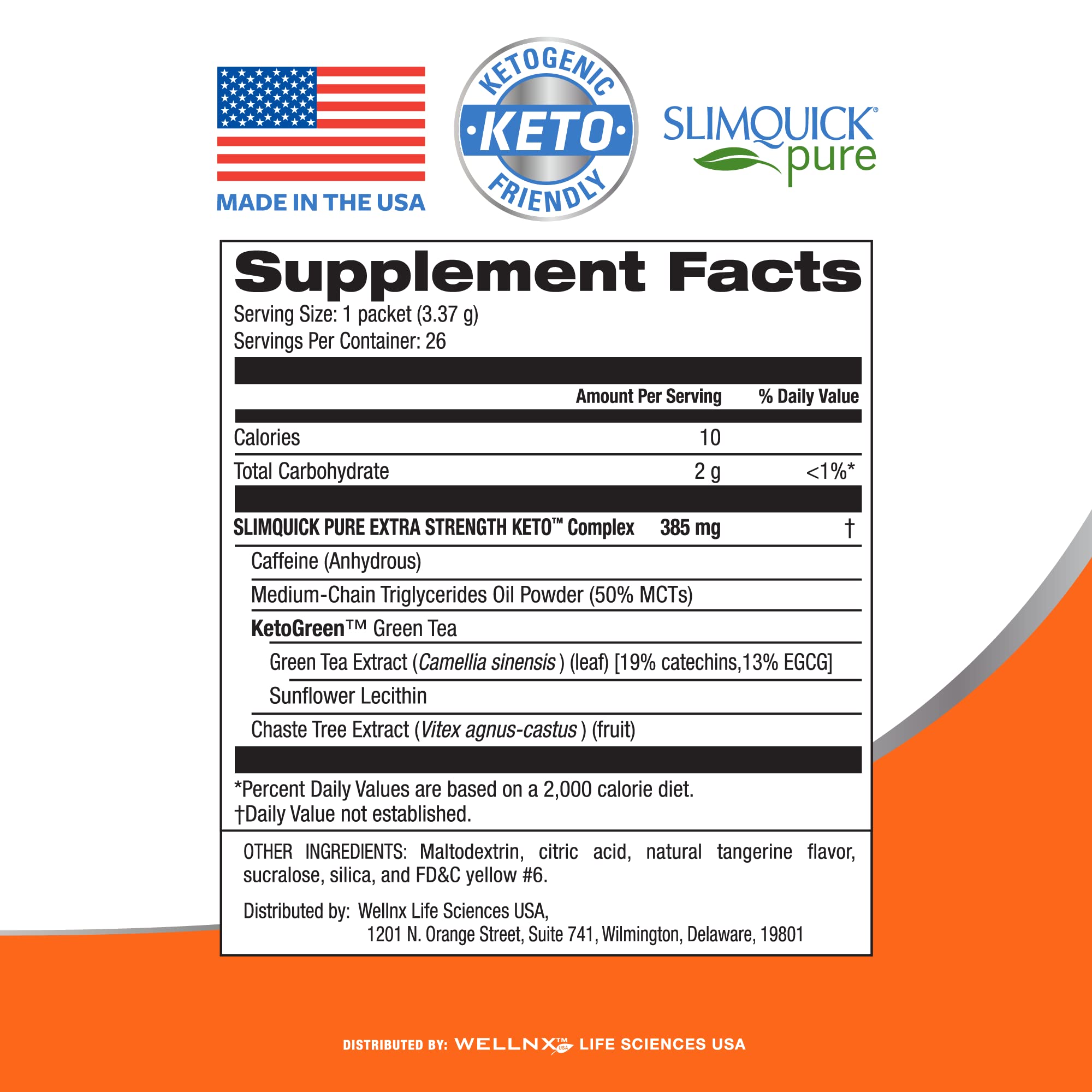 Scoop of SlimQuick powder in Tangerine flavor