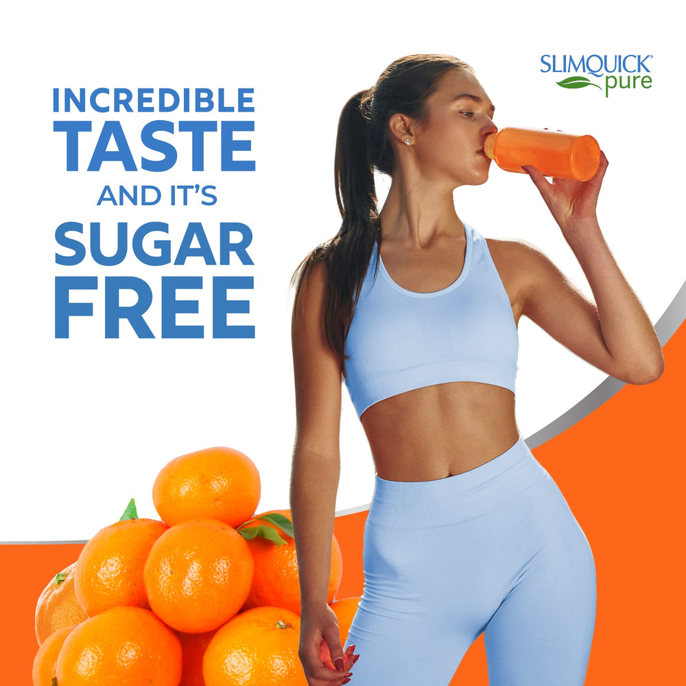 Lifestyle image of a woman with SlimQuick Tangerine drink