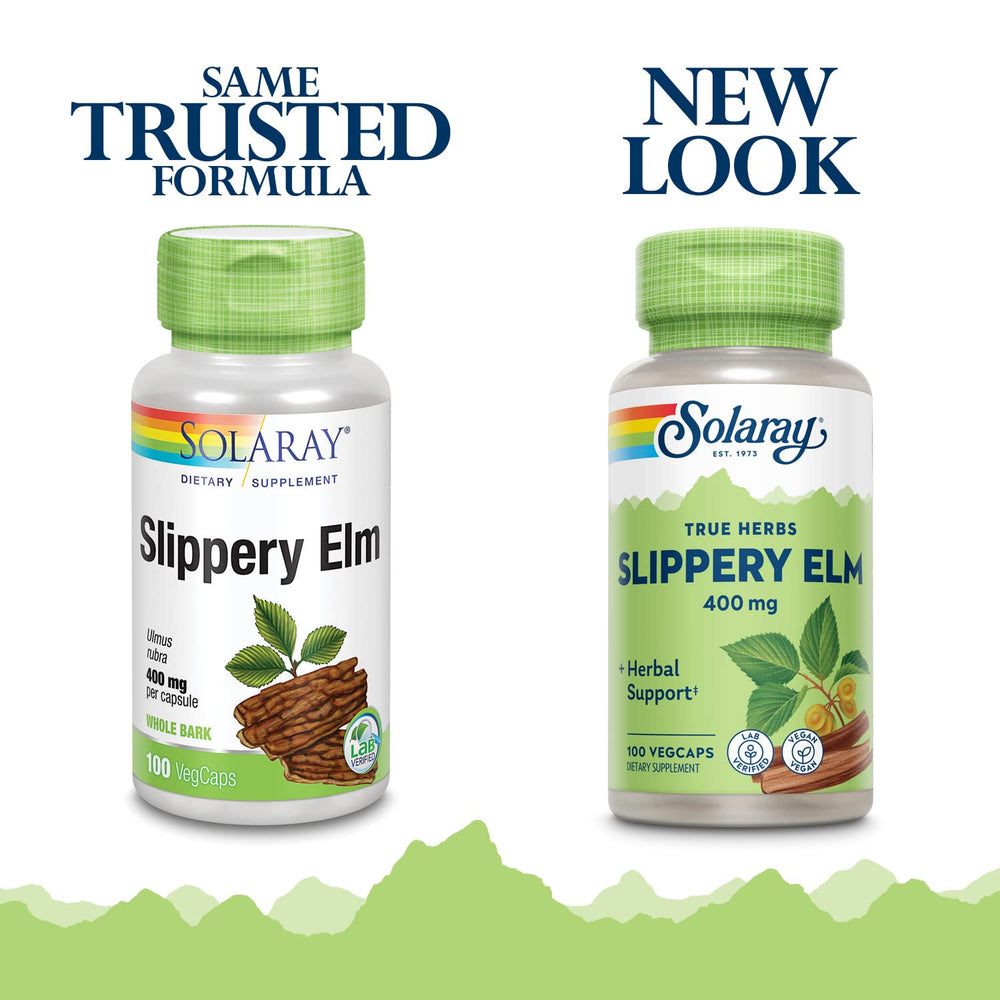 Slippery Elm Bark Capsules 400 mg serving size image