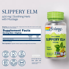 Whole bark Slippery Elm capsules product shot
