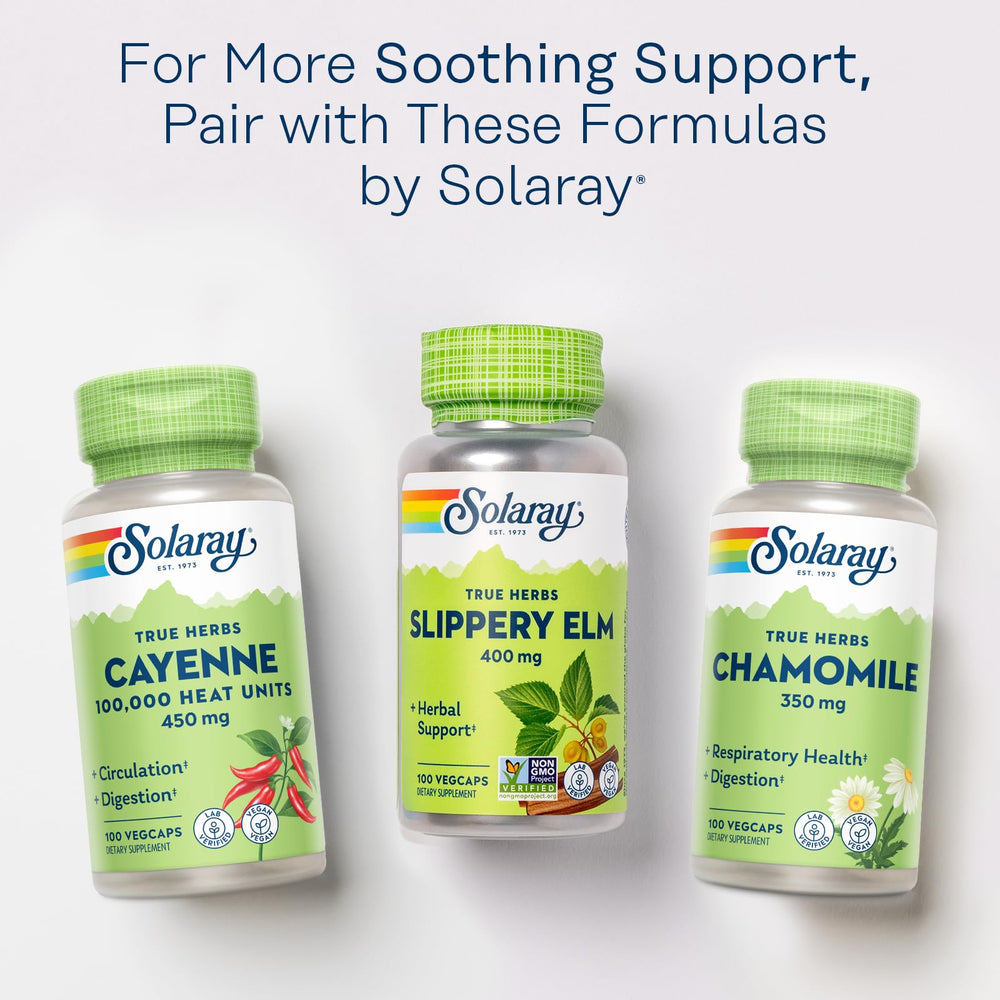 Post-consumer recycled resin bottle packaging for Solaray Slippery Elm