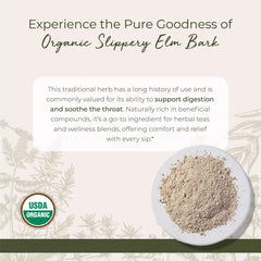 Fine slippery elm bark powder close-up (Ulmus rubra)