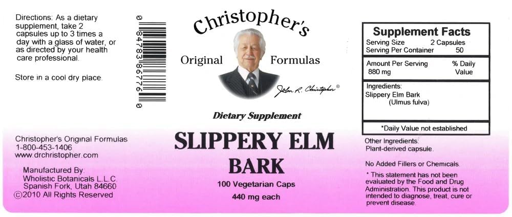 Close-up of Slippery Elm bark used in the capsules