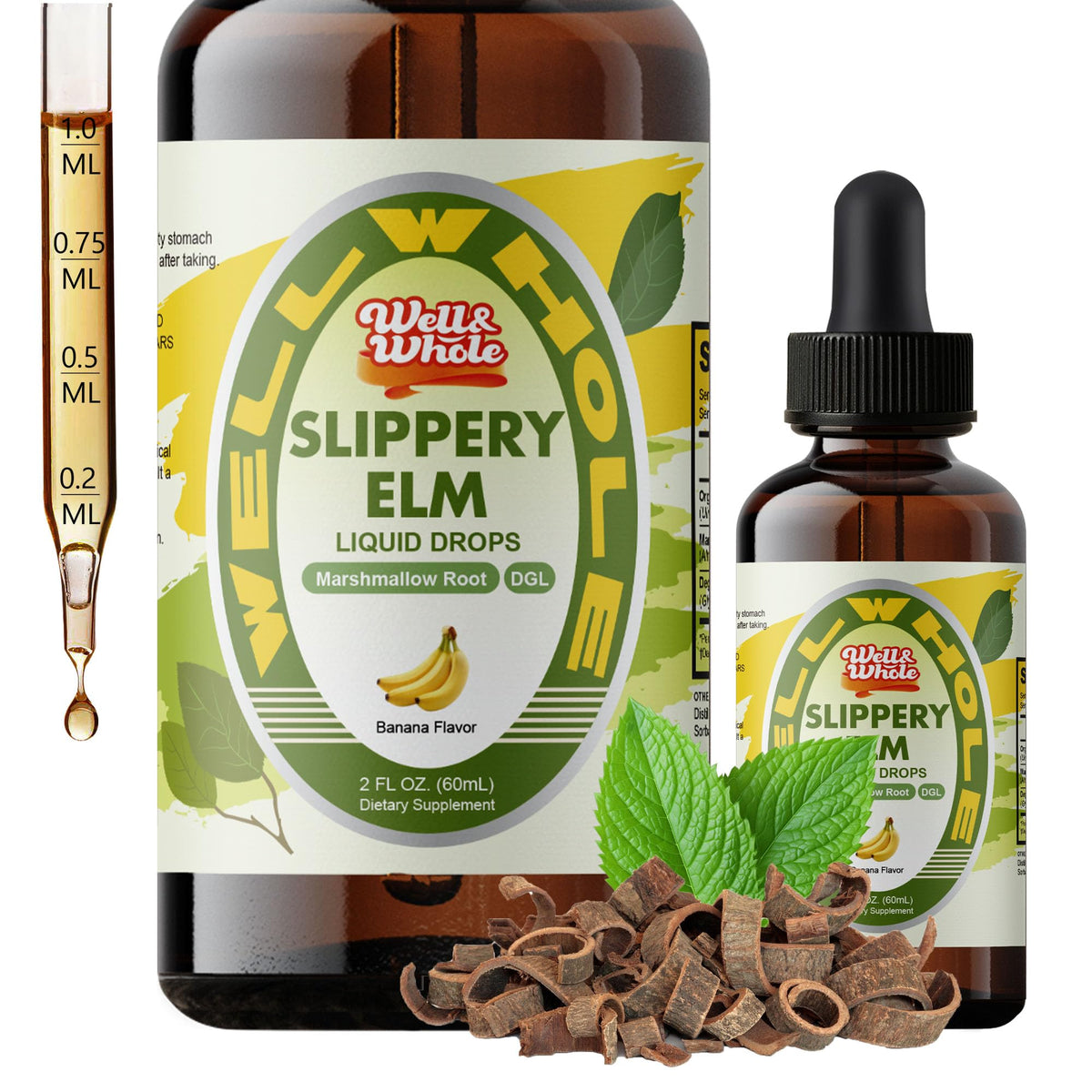 Slippery Elm Liquid Drops 60ml bottle