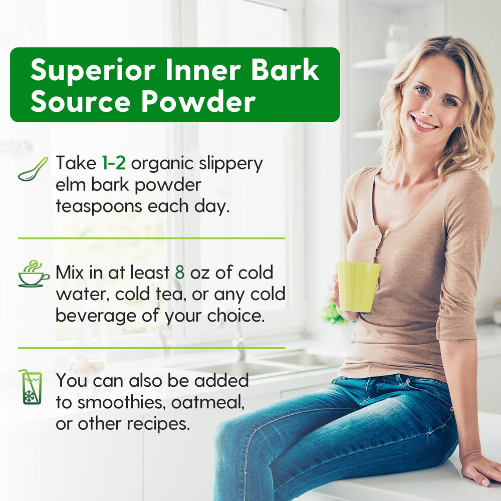 Slippery Elm powder ready to mix with water or juice