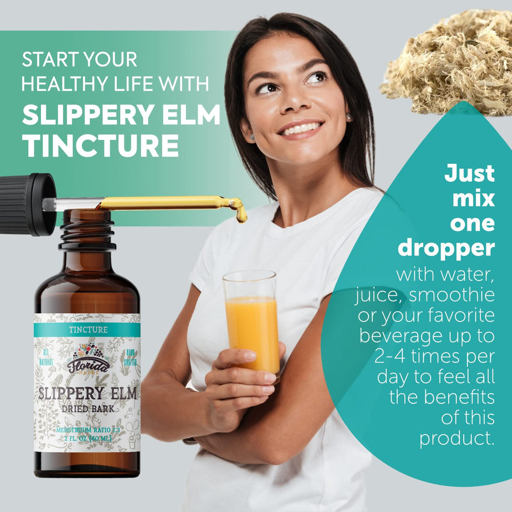 Made in USA stamp on Slippery Elm Tincture bottle