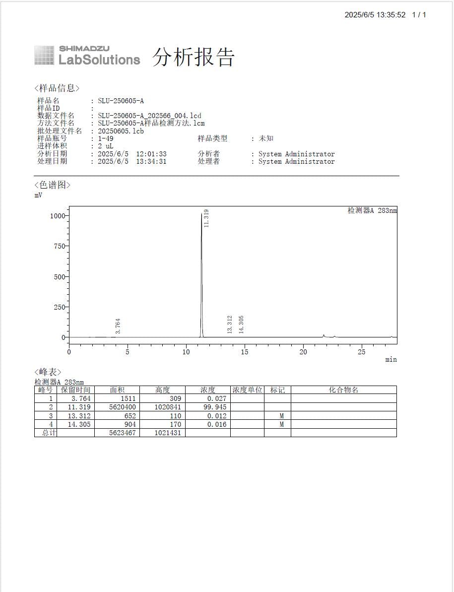 5 g container of SLU-PP-332 with CAS 303760-60-3 label