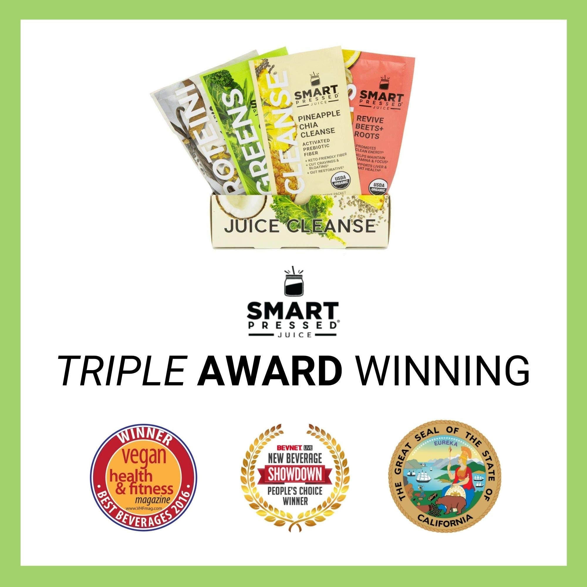 Scoop dissolves in water with SMART Pressed enzymes and probiotics for absorption