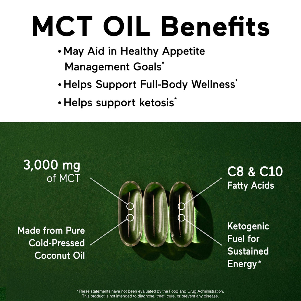 Close-up of an MCT oil capsule