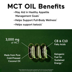 Close-up of an MCT oil capsule
