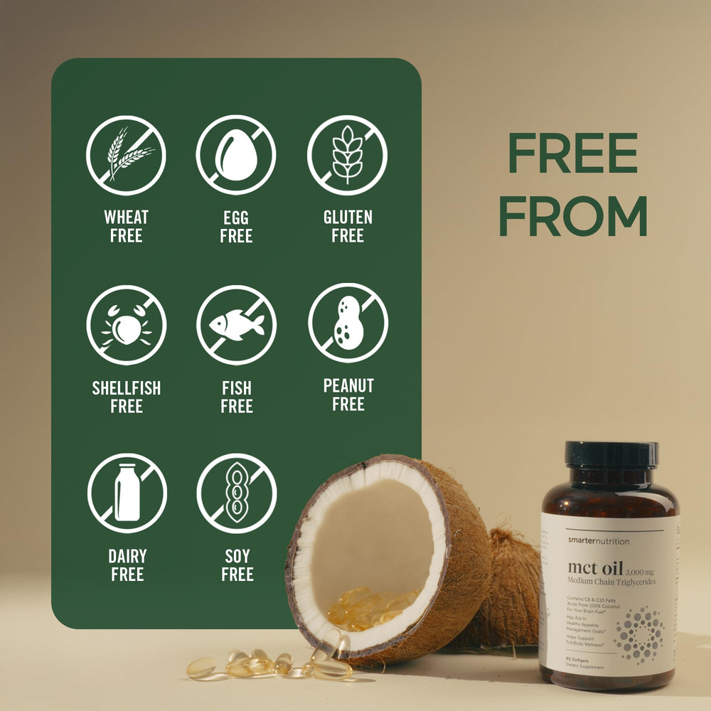 Gluten-free and non-GMO MCT Oil Capsules packaging