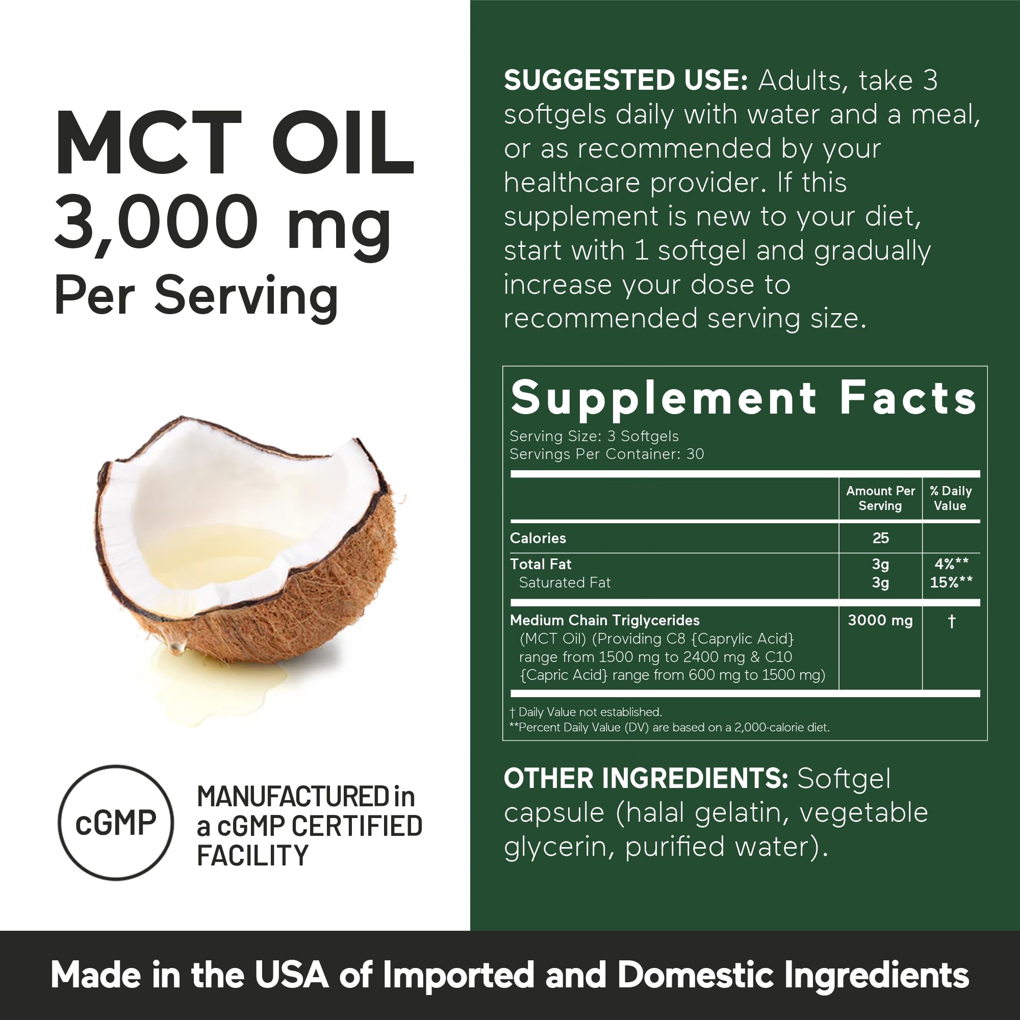 Origin from coconut oil for MCT capsules