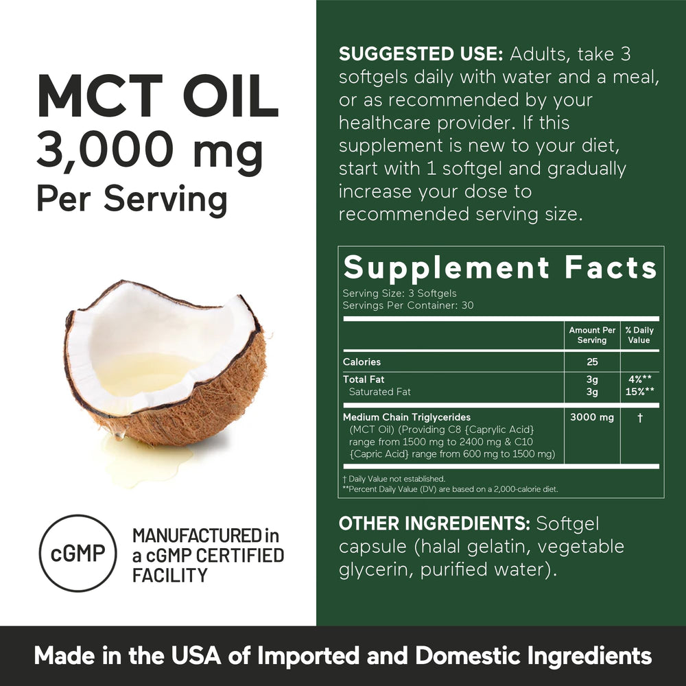 Origin from coconut oil for MCT capsules