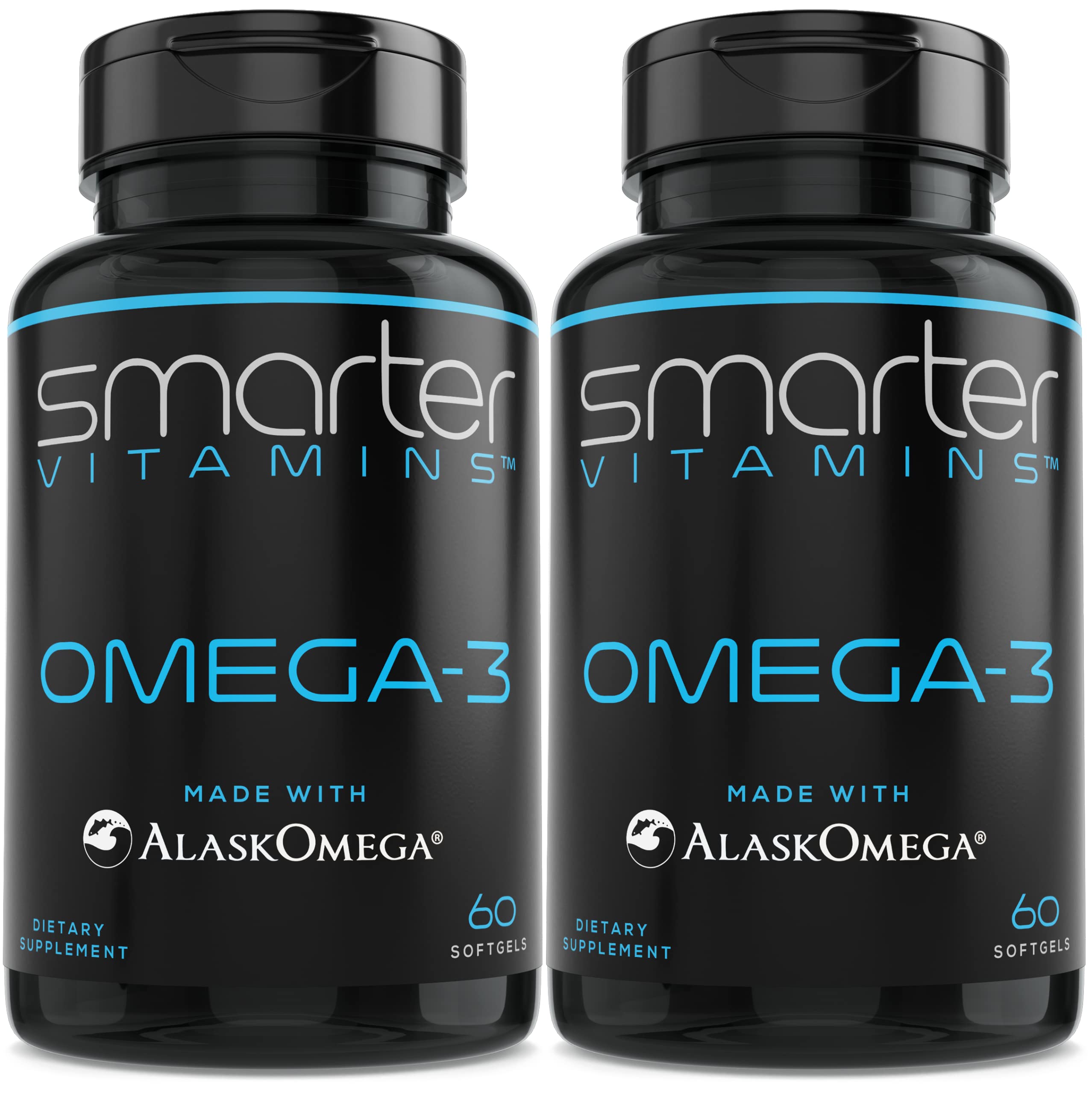 Front view of the Smarter Omega-3 Berry flavor 2-pack (120 softgels total).
