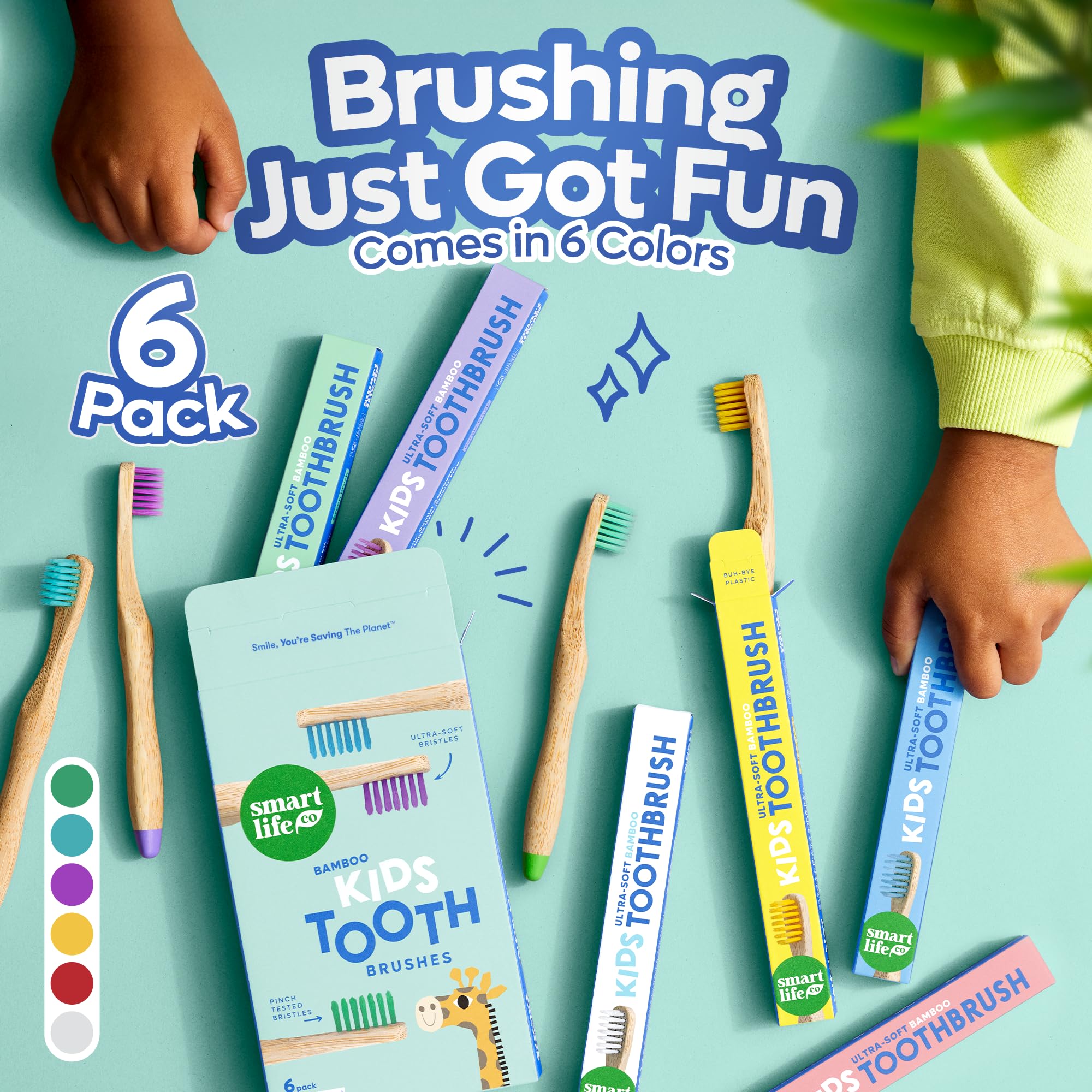 Eco-friendly bamboo toothbrush with natural wood